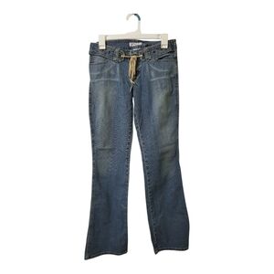 Xhilaration Vintage Y2k Low Rise Tie Waist Flare Jeans Jrs Size 5